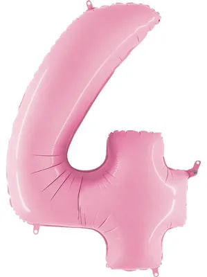Obrázek produktu pro Fóliový balónek číslo 4, pudrově růžový, 102 cm Grabo