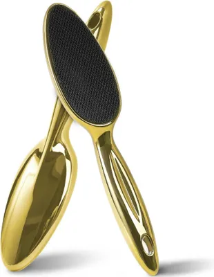 Produktbild von Nano Glas Hornhautentferner Langgriff für nasse trockene Füße Gold