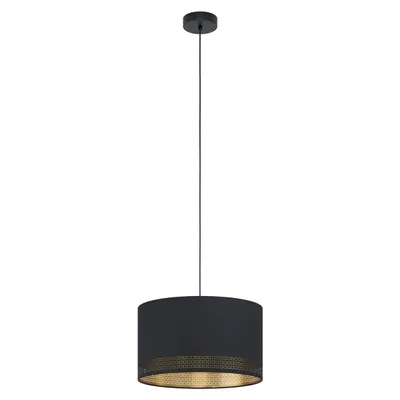 Produktbild von EGLO Esteperra, Flexible Halterung, Schwarz, Gold, Schwarz, Gold, Stahl, Stoff, Drinnen