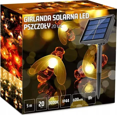 Produktbild von Solar Garten Girlande Bienen Garten Balkon Gazebo Wasserdicht 20 Led 5M