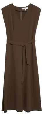 Produktbild von Comma Damen Midikleid Braun Größe 34 mit praktischen Nahttaschen, reisefreundlich