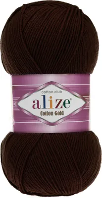 100g Strickgarn Alize Cotton Gold Uni Klassikgarn Häkelgarn Strick-Wolle schokobraun