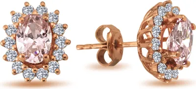 Produktbild von Vintage Style Ohrstecker Morganit Brillianten Rotgold Rosegold