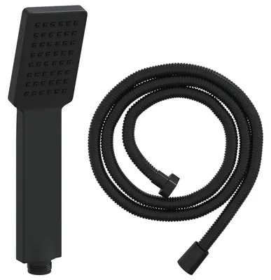 Immagine prodotto di Set di doccia con soffione Nero 150 cm Acciaio Inox