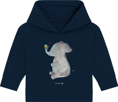 Produktbild von Mr. & Mrs. Panda Organic Baby Hoodie Elefant Biene 12. - 18. Monat - French Navy - Geschenk, Liebesspruch, Kapuzenshirt, Kapuzensweatshirt, Liebesbeweis, Lustige Sprüche