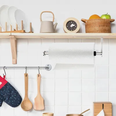 Produktbild von Küchenrollenhalter ohne Bohren,Küchenrollenhalter Edelstahl,Einhandbedienung Küchenrollenhaltermit Dämpfungseffekt Silber,Küchenrollenhalter Wand,Halter Küchenrolle,Küchentuchhalter Rollenhalter