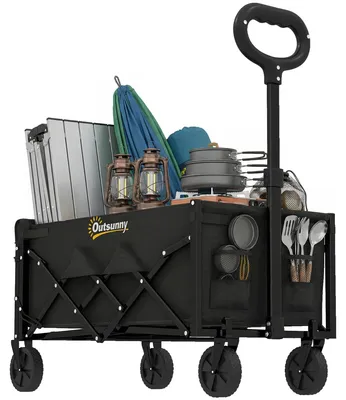 Produktbild von Outsunny Bollerwagen 60L Faltbar Handwagen Gartenwagen mit Teleskop Griff