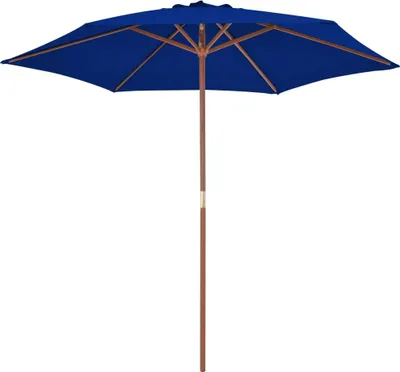 Produktbild von vidaXL Sonnenschirm mit Holz-Mast 270 cm Blau