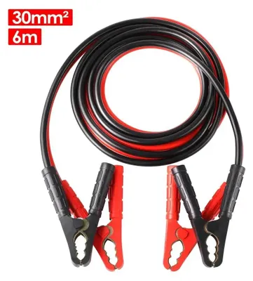 Produktbild von Starthilfekabel Auto Lkw - Starterkabel Set 12V - 1500A Hochstrom - 6 m extra lang - Starkes 30 mm² Kabel - Mit Schutzhandschuhen