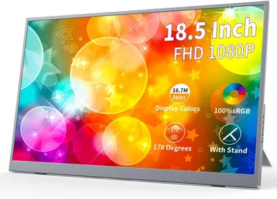 Produktbild von Tragbarer Monitor – 18,5 Zoll – 1080p Full HD – IPS-Display – HDMI und Typ-C – Aluminiumgehäuse