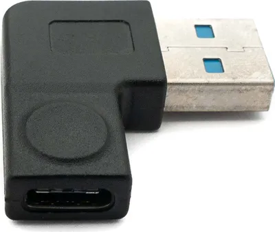 Produktbild von SYSTEM-S USB 3.1 Adapter Typ C Buchse zu 3.0 Typ A Stecker Winkel Kabel in Schwarz