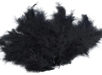 15-20 Flaumfedern 09-17 cm gefärbt Bastelfedern Schmuckfedern Feder schwarz