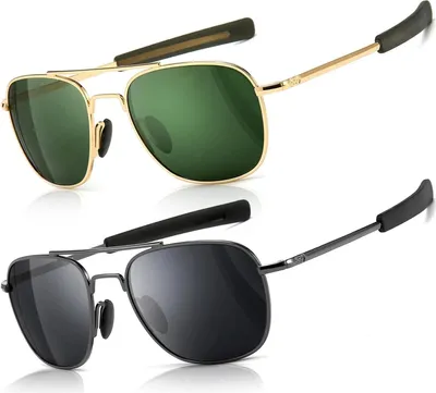 Image de Lunettes de soleil polarisées pour hommes style militaire Pilote Temple de la baïonnette