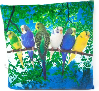 Produktbild von Stoffkissen - Wellensittiche - 35x35