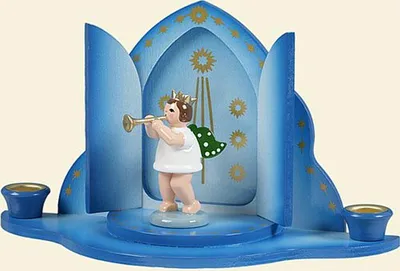 Produktbild von Holzfigur Engel am Himmelstor und Krone Höhe 6cm NEU