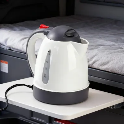 Produktbild von Reisewasserkocher 24V 1L 250W Auto Wasserkocher Edelstahl, Zigarettenanzünderstecker, Wasserstandsanzeige, automatischer Abschaltung, Auslaufsicher