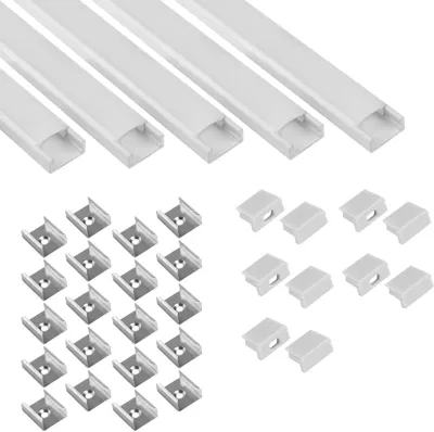 Produktbild von 5x A15 LED Profil 2m - Weiss inkl. Abdeckung milky, Halter & Endkappen