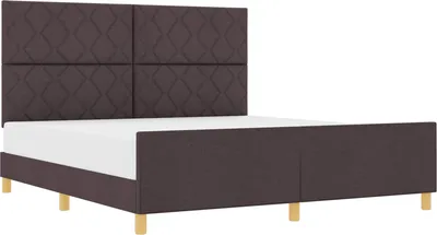 Produktbild von vidaXL Bettgestell mit Kopfteil Dunkelbraun 180 x 200 cm Stoff