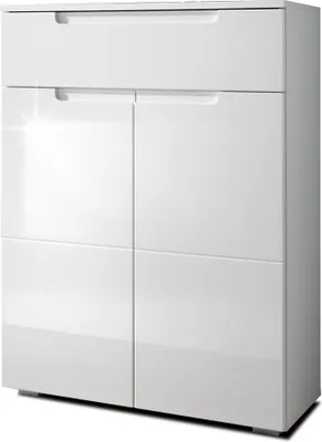 Obrázok produktu pre Kondela Dvojdverová komoda Space - biely vysoký lesk