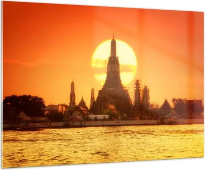Produktbild von Bilder auf glas - Tempel Asien - 100x70cm - Glasbilder - Wandbilder - Kunstdruck - zum Aufhängen bereit - Wanddekoration aus Glas - Glas Bilder - Wandbild auf Glas - Einteilig - GAA100x70-3420