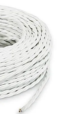 Produktbild von Textilkabel für Lampen – Stoffkabel, 2-adrig (2 x 0,75 mm²), weiß (10 Meter)