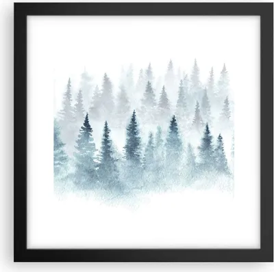 Produktbild von Gerahmtes Poster - Schwarzer Rahmen - Bäume Wald Natur - 30x30 cm - Wand Bild - Wanddeko - Wandbilder - Kunstposter - Wandposter - Bilderrahmen - Bilder - Kunstdruck - Wandbild - P2BAC30x30-3981