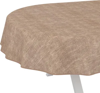 Produktbild von Tischdecke Melliert Hellbraun Oval 200x140cm Band