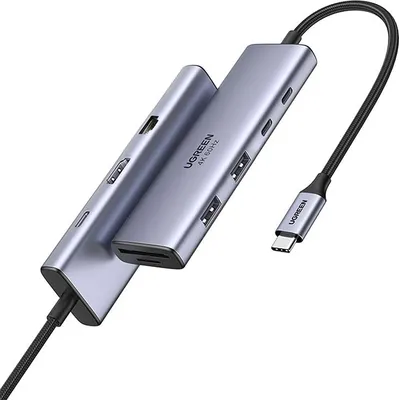 Produktbild von Hub Usb-C Ugreen Cm498, 3X Usb, Hdmi, Vga, Rj45, Sd/Tf, Pd 100W