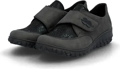 Produktbild von Rieker Damen Halbschuhe 35942-36, 35942-37, 35942-38, 35942-39, 35942-40, 35942-41, 35942-42, 35942-43 RIE-59552 anthrazit/schwarz-reptil/schwarz 38