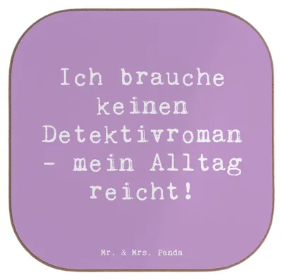 Produktbild von Mr. & Mrs. Panda Tischuntersetzer Spruch Detektivin Alltag - Lavendeltraum - Geschenk, gläseruntersetzer, Beruf, Coaster, Getränkeuntersetzer, Untersetzer Gläser, Berufe