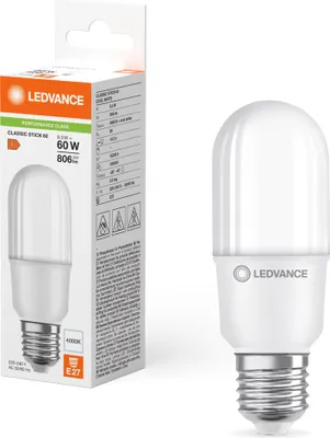 Produktbild von LEDV LED Stick 8-60W/840 806lm E27 Stabform matt 200° 15000h EEK F