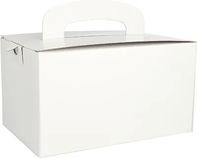 Produktbild von 1200x Lunchbox aus Pappe mit Tragegriff, weiss