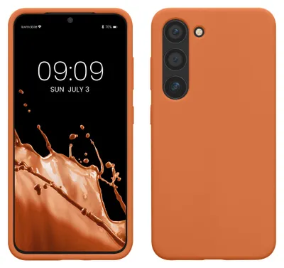Produktbild von kwmobile Handyhülle für Samsung Galaxy S23 Hülle - Case Silikon - Kabelloses Laden - Schutzhülle Cover in Warme Aprikose