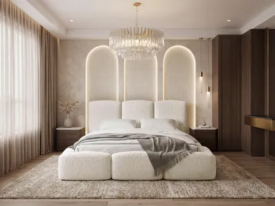 Produktbild von Polsterbett 120x200 mit Bettkasten & Metall-Lattenrost – Stauraumbett mit hohem Kopfteil in Weiß Boucle – Modernes Doppelbett mit Stauraum, Bettgestell, ohne Matratze – Harmony