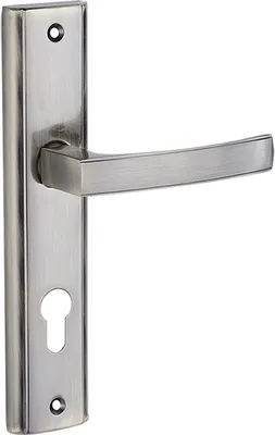 Zdjęcie produktu dla Klamka Aria na szyldzie długim w patynie, aluminium/stal, rozstaw 72mm, do drzwi wewnętrznych 38-45mm, Classic, zestaw montażowy w komplecie