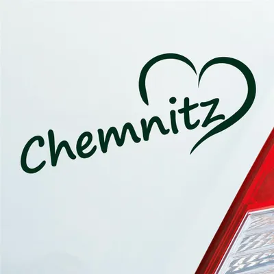 Produktbild von Auto Aufkleber Chemnitz Herz Stadt City Heart Love Liebe 19,5x8 cm Dunkelgrün Sticker Heckscheibenaufkleber