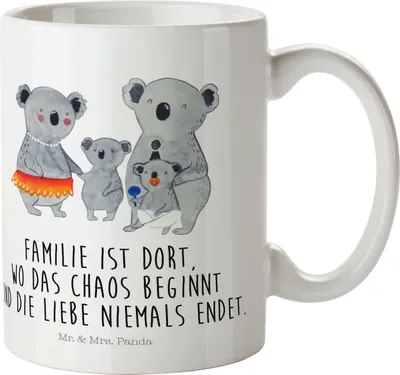 Produktbild von Mr. & Mrs. Panda Trinklernbecher Koala Familie - Weiß - Geschenk, Koalas, Muttertag, Pott, Kinder, Kindertasse, Mehrwegbecher, Family, Haferl, Plastikbecher