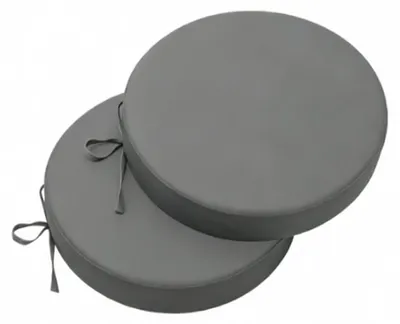 Rundes Sitzkissen Set 2er, wasserdicht, 40 cm, grau