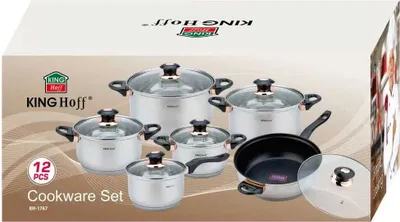 Image de Kinghoff ensemble de pots en acier 12 pcs. Rosegold KH1767