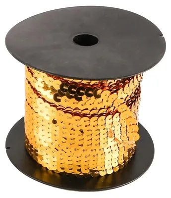 Paillettenband Gold 6mm x 100 Yards PVC für DIY Nähprojekte