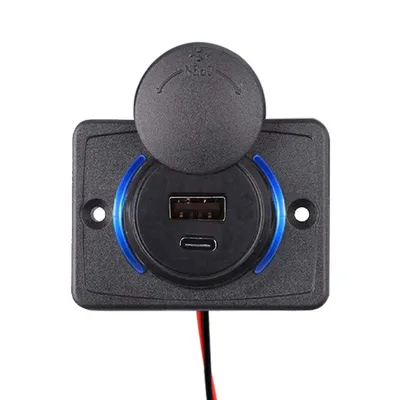 Produktbild von 12V USB-C Autoladegerät 2 Anschlüsse QC3.0 QT037-3 – USB-Steckdose
