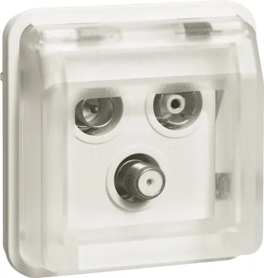 Produktbild von Berker Antennen-Steckdosen-Einsatz 3Loch SAT-Einzeldose W.1 polarweiß - 2 x IEC + F - Weiß - Thermoplast - 70,3 mm - 70,3 mm - 1 Stück(e)