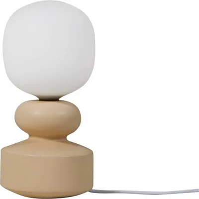Produktbild von Lucande Tischleuchte Fidelo, weiß/gelb, 38 cm, Glas, Keramik
