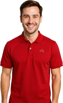 Produktbild von Kappa Aarau Herren Poloshirt klassisch Rot Größe S 100% Baumwolle atmungsaktiv
