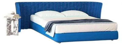 Productafbeelding van Stilvolles Blaues Designerbett Moderne Schlafzimmer Polsterbetten
