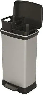 Obrázok produktu pre Curver Deco Bin Duo odpadkový kôš 23l + 23l strieborný