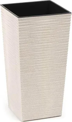 Zdjęcie produktu dla Doniczka LAMELA Doniczka FINEZJA ECO WOOD DLUTO - wycięcie 40 x 40 cm, wysokość 75 cm, biała