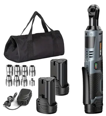 Image de Clé à cliquet électrique, couple de 50 Nm, 2 batteries incluses, 40 Nm sans rallonge, UE