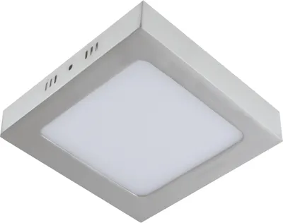 Produktbild von LED Deckenlampe Aluminium neutralweiß 4000 K 1290 lm B: 17 cm Chrom matt Weiß quadratisch Deckenleuchte