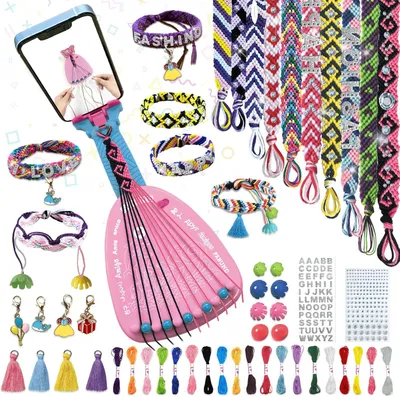 Imagen del producto de Conjunto de pulseras de la amistad con 35 hilos en 20 colores, para crear joyas personalizadas, 1 juego, para niños